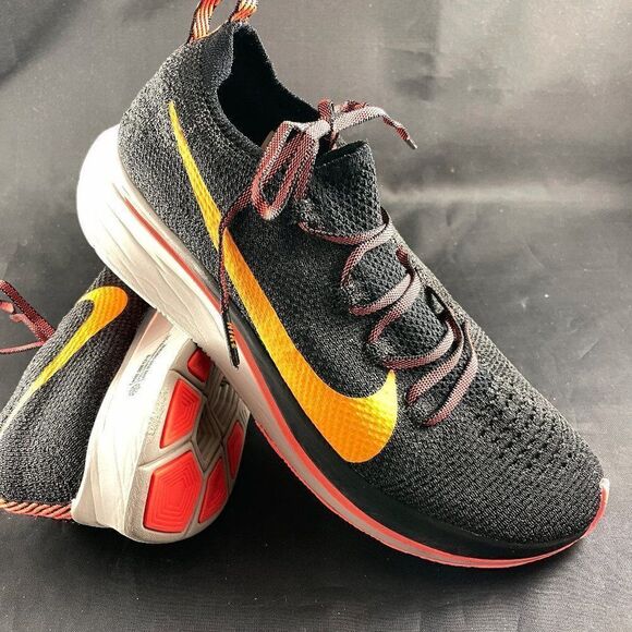 Nike Flyknit Zoom Fly Charcoal Crimson Yellow Womens Running 7.5 US 38.5 EUR - Picture 1 of 7